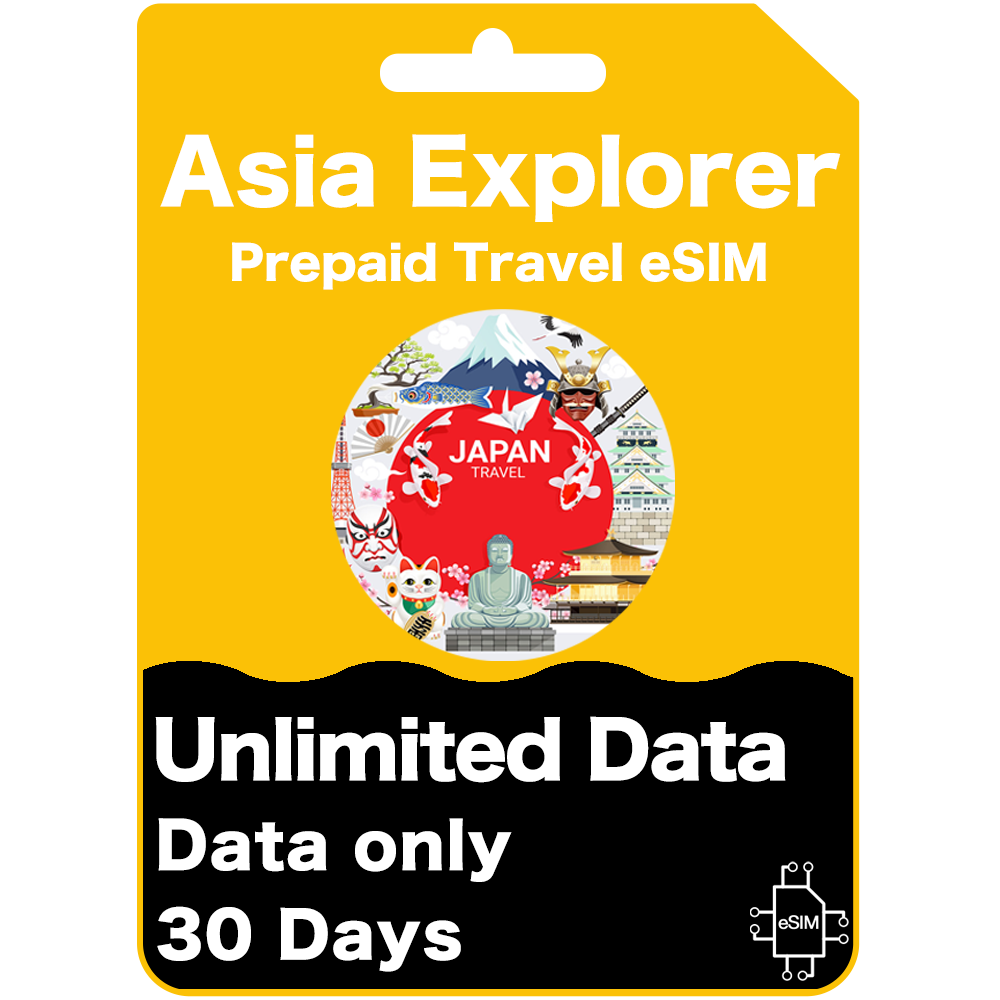 Carte eSIM de voyage prépayée en Asie du Sud-Est, 30 Go, 30 jours (données uniquement)