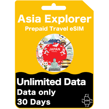 Carte eSIM de voyage prépayée en Asie du Sud-Est, 30 Go, 30 jours (données uniquement)