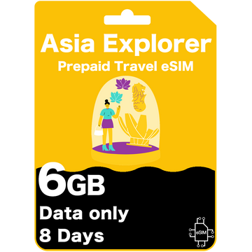 Asia Explorer Prepaid Travel eSIM Card - 33 Countries