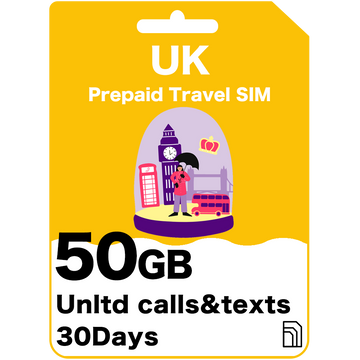 UK Prepaid Travel SIM Card - EE UK