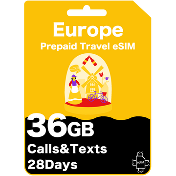 Europe Prepaid Travel eSIM Card - Orange