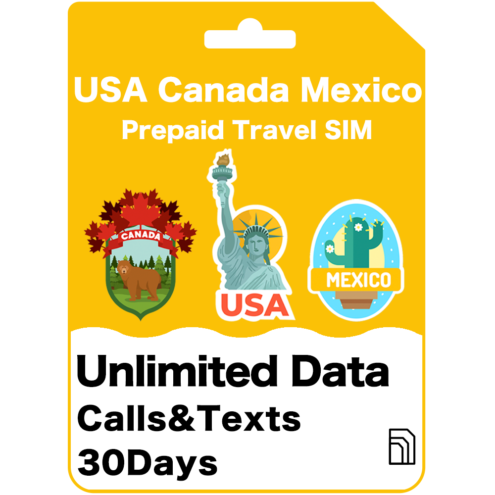 USA, Canada & Mexico Prepaid Travel SIM Card - T Mobile