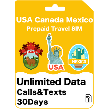 USA, Canada & Mexico Prepaid Travel SIM Card - T Mobile