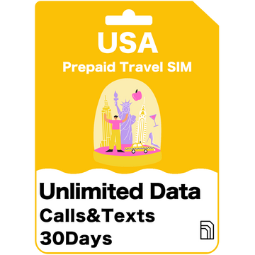 USA&Hawaii Prepaid Travel SIM Card Unlimited Data and Calls - T Mobile